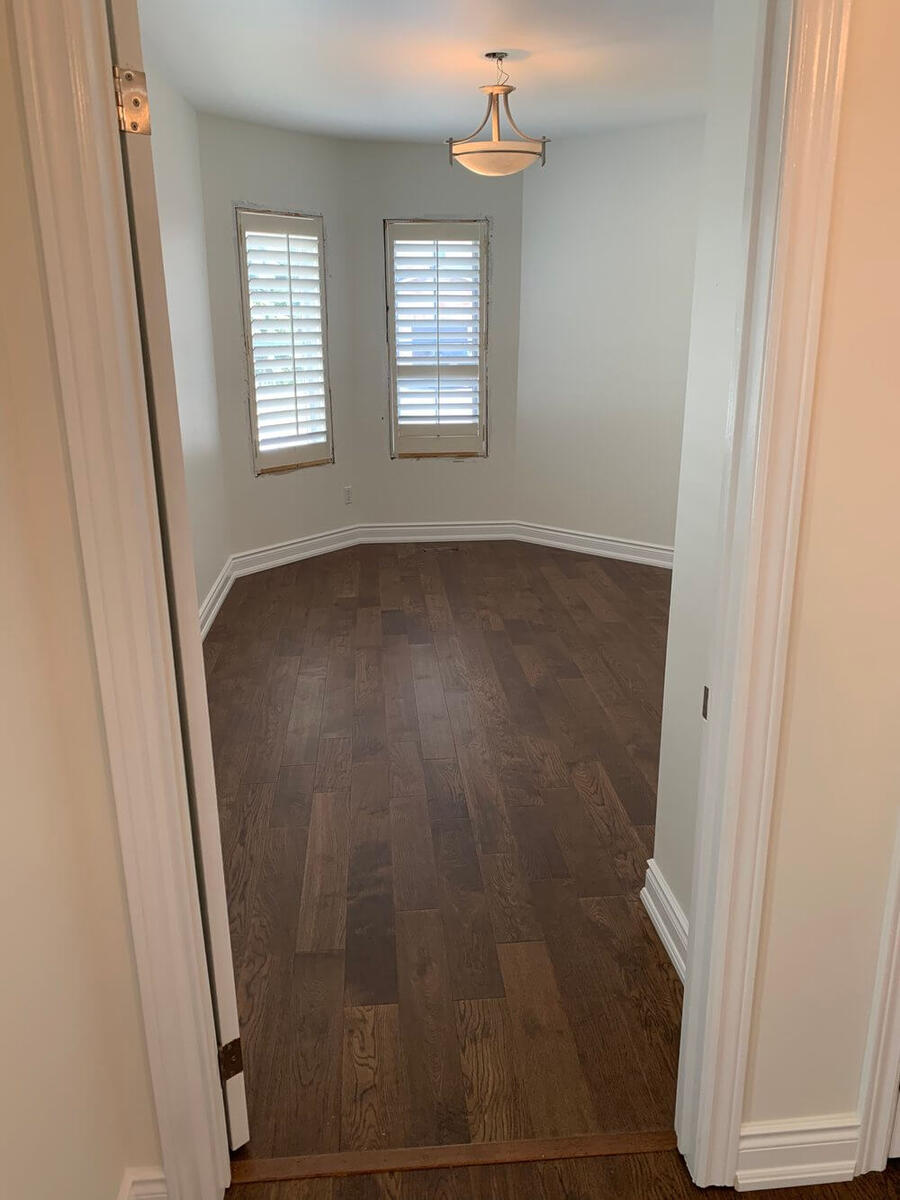 New hardwood flooring in a bedroom