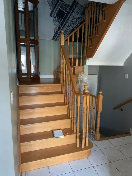 Before photo of staircase