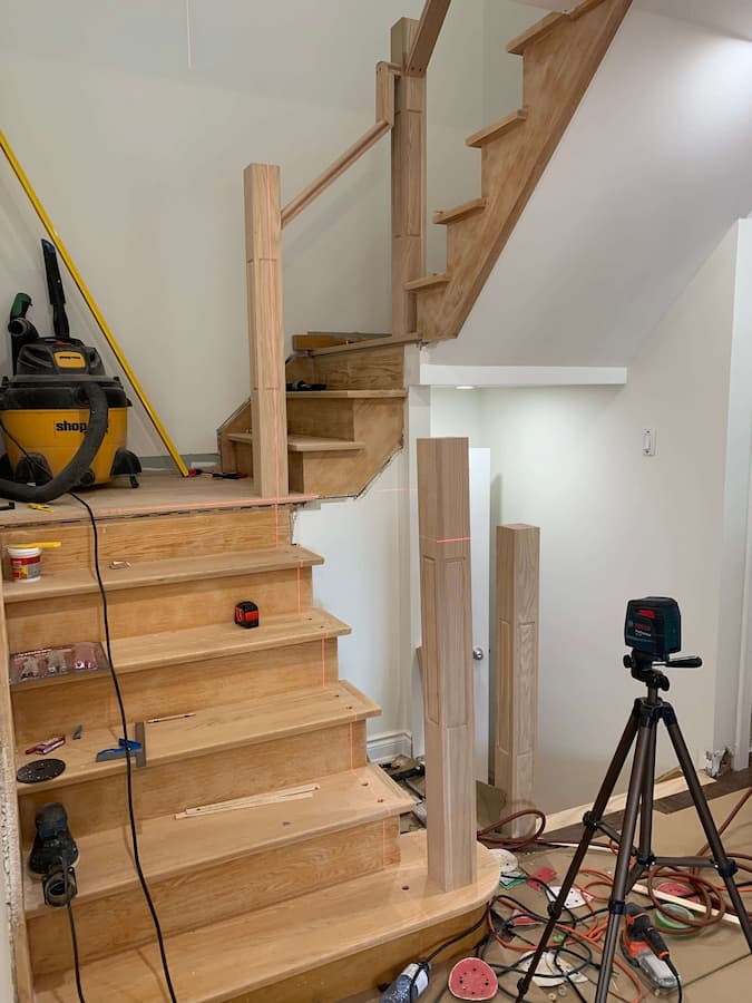 Before photo of stairs under construction